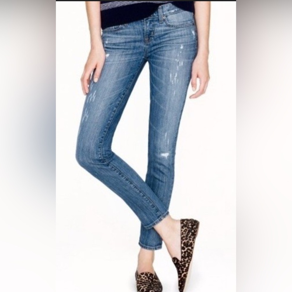 J. Crew toothpick ankle jeans in distressed blue  NWOT Sz. 32